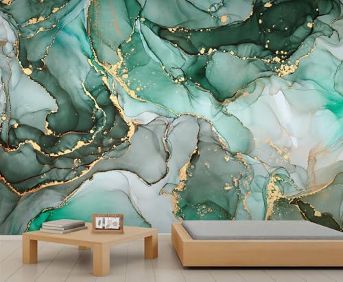 Abstraktes Marmor Wandbild Grün Blau Weiß Fließende Kunst Tapete Luxuriöse Goldene Linien Wandbild Tapete Moderne Kunst Tapete für Mädchen Schlafzimmer Wandbilder Wohnzimmer Gemälde Poster Abstraktes Marmor Wandbild Grün Blau Weiß Fließende Kunst Tapete Luxuriöse Goldene Linien Wandbild Tapete Moderne Kunst Tapete für Mädchen Schlafzimmer Wandbilder Wohnzimmer Gemälde Poster von Generic