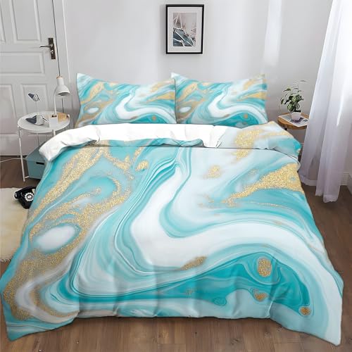 Abstraktes Muster Aus Türkisfarbenem Marmor Bettwäsche-Sets 180x200 cm Türkis Bettwäsche Jungen Mädchen Weich Atmungsaktiv Microfaser Betten Set mit Reißverschluss Abstraktes Muster Aus Türkisfarbenem Marmor Bettwäsche-Sets 180x200 cm Türkis Bettwäsche Jungen Mädchen Weich Atmungsaktiv Microfaser Betten Set mit Reißverschluss von Generic
