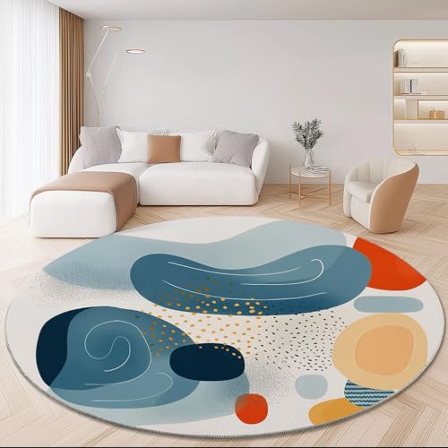 Abstraktion Rund Teppich 200 cm Fließend Geometrisch Punkte Teppiche Plüsch Flauschig Weich Teppich Waschbar Modern Wohnzimmer Schlafzimmer Kinderzimmer Dekorative Küche Fußmatte Blau Abstraktion Rund Teppich 200 cm Fließend Geometrisch Punkte Teppiche Plüsch Flauschig Weich Teppich Waschbar Modern Wohnzimmer Schlafzimmer Kinderzimmer Dekorative Küche Fußmatte Blau von Generic
