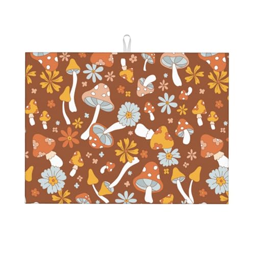 Abtropfmatte Blumenpilze Druck Spülbeckenmatte Schnelltrocknend Maschinenwaschbar Abtropfmatte Für Geschirr, Für Küche, Glas, Kaffeemaschinen, 46x61cm Abtropfmatte Blumenpilze Druck Spülbeckenmatte Schnelltrocknend Maschinenwaschbar Abtropfmatte Für Geschirr, Für Küche, Glas, Kaffeemaschinen, 46x61cm von Generic