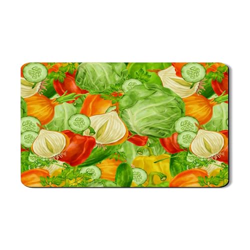 Abtropfmatte für Gemüse, bunt, grün, rot, saugfähig, Gummi, für Frühling, Sommer, PU-Leder, Abtropfmatte für Theke, 30,5 x 50,8 cm von Generic