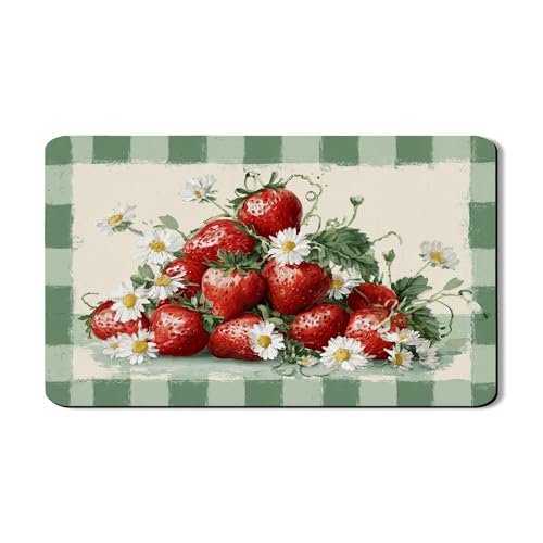 Abtropfmatte für Küchentheke, Vintage-Blumenmuster, saugfähiges Gummi-Abtropfgestell, Sommerinspiriertes Abtropfgestell für Küche, Theke, Kaffee, Bar, Schutz, 30,5 x 50,8 cm von Generic