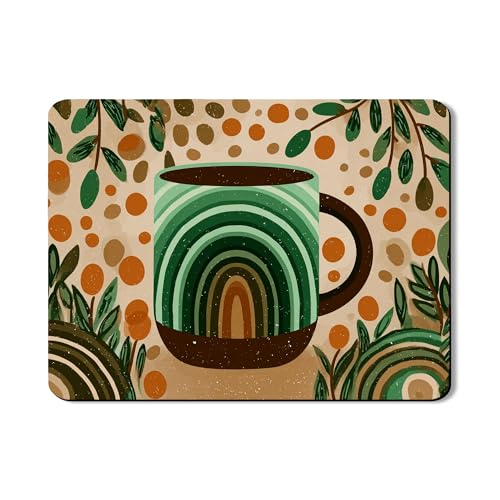 Abtropfmatte für Küchentheke, böhmisches abstraktes Blatt-Design, saugfähiges Gummi-Abtropfgestell, Frühlingsdekoration, Abtropfmatte für Küche, Kaffee, Bar, Schutz, 45,7 x 61 cm, Grün von Generic