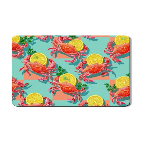 Abtropfmatte für Küchentheke, lebendiges Küstenkrabben-Design, saugfähiges Gummi-Abtropfgestell, 30,5 x 50,8 cm von Generic