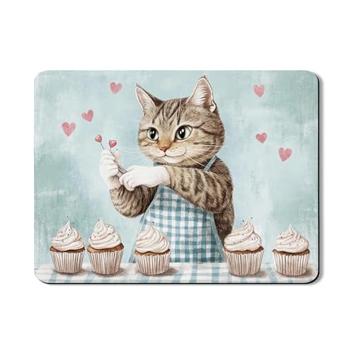 Abtropfmatte für Küchentheke, niedliches Katzen-Design, saugfähiges Gummi-Abtropfgestell, Urlaubsmotiv, Küchenschutz, 45,7 x 61 cm von Generic