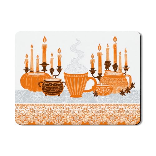 Abtropfmatte für Küchentheke, orangefarbener Kürbis und Kerzen, saugfähiges Gummi-Abtropfgestell, gemütliches PU-Leder, 45,7 x 61 cm Abtropfmatte für Küchentheke, orangefarbener Kürbis und Kerzen, saugfähiges Gummi-Abtropfgestell, gemütliches PU-Leder, 45,7 x 61 cm von Generic