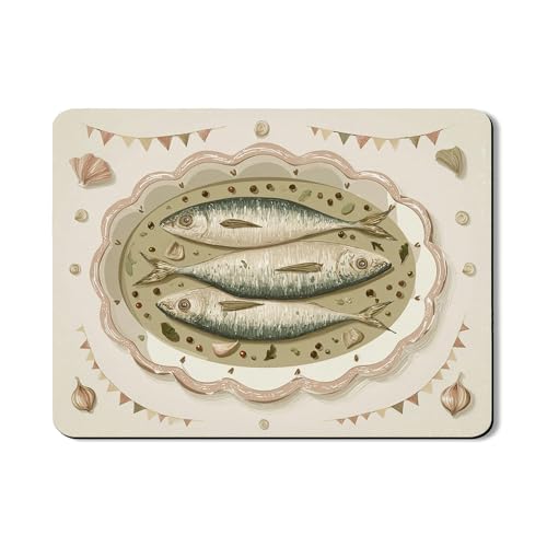 Abtropfmatte für Küchentheke, rustikale Meeresbewohner, saugfähiges Gummi-Abtropfgestell, nautisches PU-Leder, Abtropfmatte für Küchentheke, Barschutz, 45,7 x 61 cm von Generic