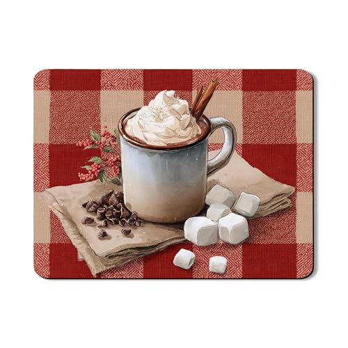 Abtropfmatte im Landhausstil für Küchentheke, rustikales rot kariertes saugfähiges Gummi-Abtropfgestell, Herbstfeier, PU-Leder-Trockenunterlage für Kaffeebar-Schutz, 45,7 x 61 cm von Generic