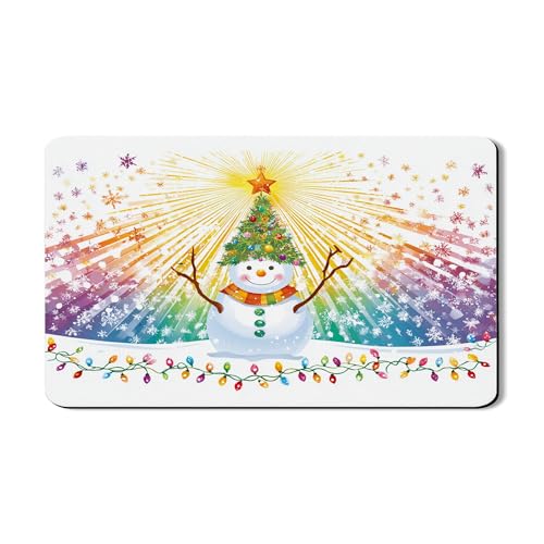 Abtropfmatte mit weihnachtlichem Schneemann, bunte Schneeflocke, saugfähiges Gummi-Abtropfgestell, festliche PU-Leder-Trockenunterlage für Küchentheke, 30,5 x 50,8 cm Abtropfmatte mit weihnachtlichem Schneemann, bunte Schneeflocke, saugfähiges Gummi-Abtropfgestell, festliche PU-Leder-Trockenunterlage für Küchentheke, 30,5 x 50,8 cm von Generic