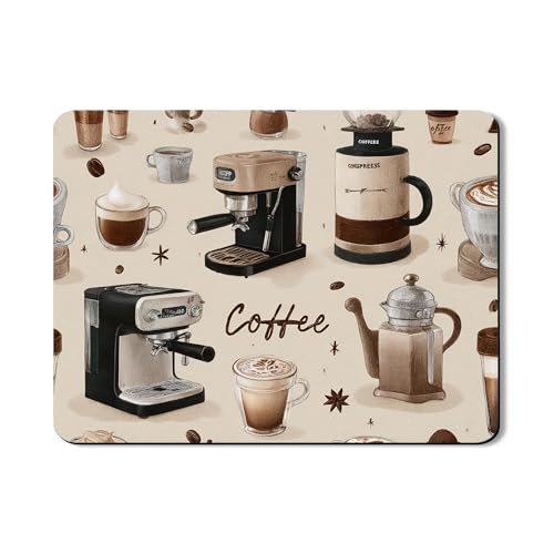 Abtropfmatten für Küchentheke, Vintage-Kaffeekanne und Tassen-Design, saugfähiges Gummi-Abtropfgestell, gemütlicher Küchendekorschutz, 45,7 x 61 cm von Generic