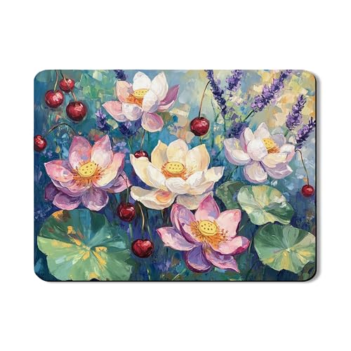 Abtropfmatten mit Blumenmuster für Küchentheke, lebendiges Blüten-Design, künstlerisches Blütenmuster, Frühlingsküchenzubehör, saugfähiges Gummi-Abtropfgestell, 45,7 x 61 cm von Generic