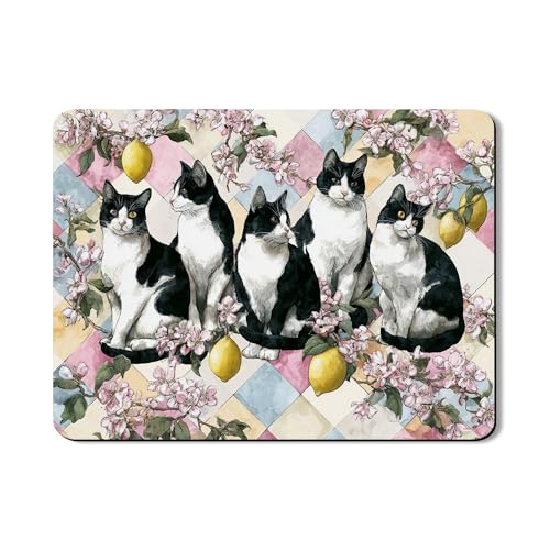 Abtropfmatten mit Katzen-Motiv für Küchentheke, Vintage-Blumen-Katzen-Design, saugfähiges Gummi-Abtropfgestell, Frühlings-Heimdekoration, 45,7 x 61 cm von Generic