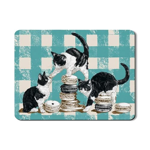 Abtropfmatten mit Katzenmotiv für Küchentheke, Vintage-Design, schwarz-weißes Katzenmuster, saugfähiges Gummi-Abtropfgestell, niedliche Heimdekoration für Katzenliebhaber, 45,7 x 61 cm von Generic