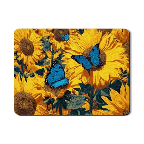 Abtropfmatten mit Sonnenblumen-Design für Küchentheke, lebendiges gelbes Blumenmuster, saugfähiges Gummi-Abtropfgestell, saisonale Heimdekoration für Frühling, 45,7 x 61 cm von Generic