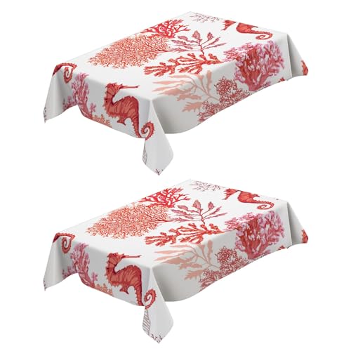 Abwaschbare Tischdecke 2 Stück Koralle Rot 140x140 cm Tischdecken Wasserabweisend Fleckschutz Pflegeleicht Polyester mit Lotuseffekt für Wohnzimmer Esszimmer Balkon und Garten Abwaschbare Tischdecke 2 Stück Koralle Rot 140x140 cm Tischdecken Wasserabweisend Fleckschutz Pflegeleicht Polyester mit Lotuseffekt für Wohnzimmer Esszimmer Balkon und Garten von Generic