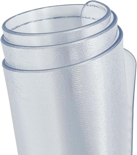 Abwischbare Klare PVC-tischabdeckung Protector Frosted Table Cover 0,80 Mm ölbeständige Weiche Schreibtischunterlage Für Kommode, Büro, Esszimmertisch Frosted Nachtti, Frosted, 27x55inch/70x140cm von Generic