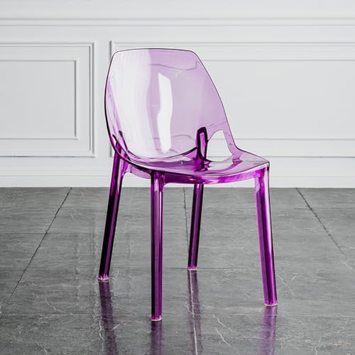 Acryc Esszimmerstuhl, Nestbare Transparente Stühle Für Erwachsene, Klarer Acryc Hocker, Moderne Esszimmerstühle Für Erwachsene, Esszimmertischstuhl, Eleganter Partystuhl, Purple von Generic