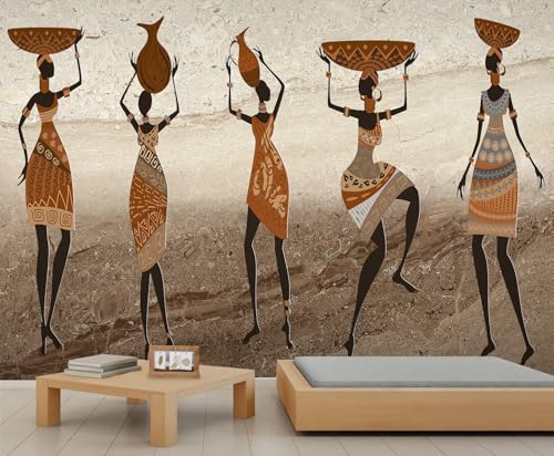 Afrikanische Mädchen Wandbilder Retro Ethno Tapete im Antiken Tanzstil Schwarze Afrikanische Frau Tapeten für Kinderzimmer Steinstruktur Tapeten für Schlafzimmer Poster Wandbild Wohnzimmer Esszimmer Afrikanische Mädchen Wandbilder Retro Ethno Tapete im Antiken Tanzstil Schwarze Afrikanische Frau Tapeten für Kinderzimmer Steinstruktur Tapeten für Schlafzimmer Poster Wandbild Wohnzimmer Esszimmer von Generic