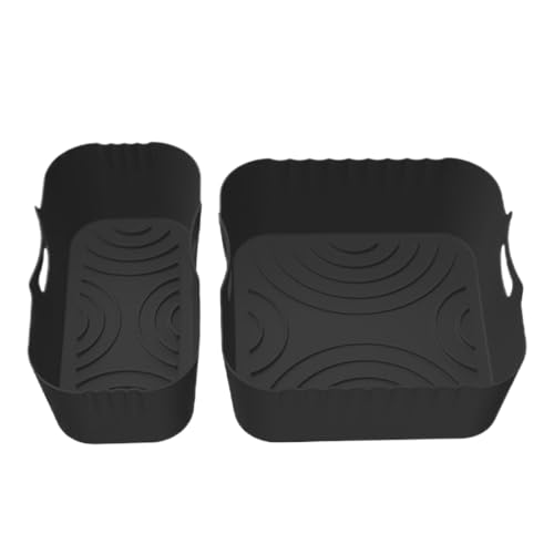 Air Fryer Liner Silicon - 2 Pack Nicht -Schicht Silicon Tablett Einsätze | Wiederverwendbare hitzebeständige Backzubehör für Fleisch Snacks Kochen | Küchenofen Heimrestaurant Picknick Lebensmitt von Generic