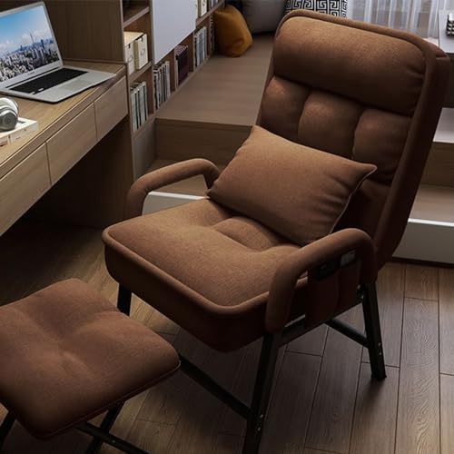 Akzent Sessel mit Ottomane, 6-fach verstellbare Rückenlehne, moderner Loungesessel mit Metallgestell für Schlafzimmer oder Wohnzimmer, Bequeme Lesebank mit Seitentaschen Akzent Sessel mit Ottomane, 6-fach verstellbare Rückenlehne, moderner Loungesessel mit Metallgestell für Schlafzimmer oder Wohnzimmer, Bequeme Lesebank mit Seitentaschen von Generic