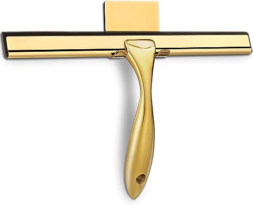 Allzweck-Duschabzieher für Duschtüren, Badezimmer, Fenster und Autoglas - Edelstahl, 12 Zoll (Messing) (30,5 cm, Gold) von Generic