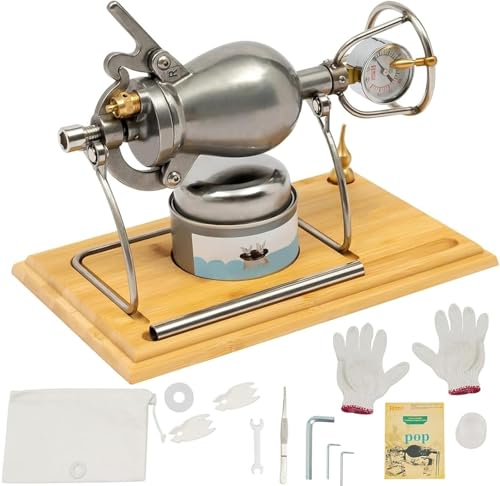Altmodische Popcornmaschine aus Edelstahl 304, Mini-Hochdruck-Popcornmaschine, Heißluft-Popcornmaschinen, Traditioneller Chinesischer Vintage-Getreideverstärker(520ml) von Generic