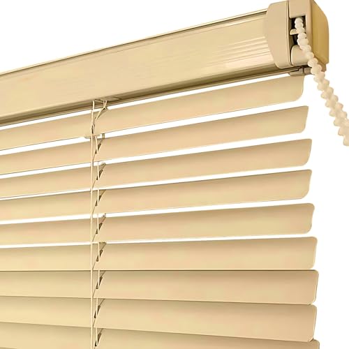 Alu-Jalousien Horizontal Jalousette mit 25.0 mm Lamellen Seitenzugrollo Sichtschutz Sonnenschutzrollos für Wohnzimmer Schlafzimmer(Gold,60cmx100cm) von Generic