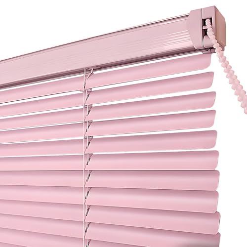 Alu-Jalousien Horizontal Jalousette mit 25.0 mm Lamellen Seitenzugrollo Sichtschutz Sonnenschutzrollos für Wohnzimmer Schlafzimmer(Light pink,140cmx180cm) von Generic