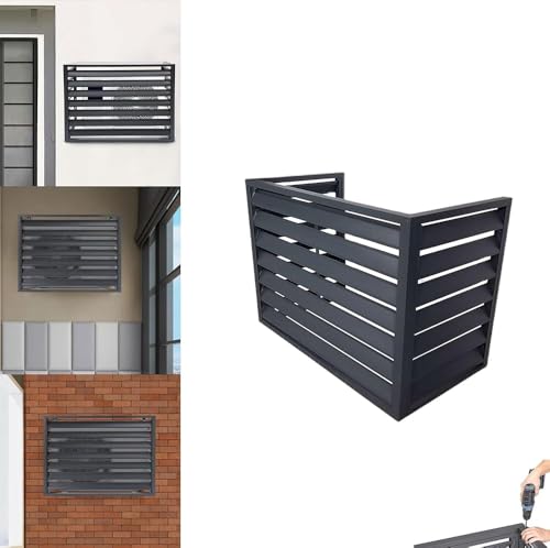 Aluminium Blumenständer, klimaanlage Abdeckung wärmepumpe 110 * 80 * 60cm verkleidung klimaanlage außengerät Zaun zum Verstecken der Klimaanlage, Infach zu installie(Size:120*150*70(5P),Color:Blau A) von Generic