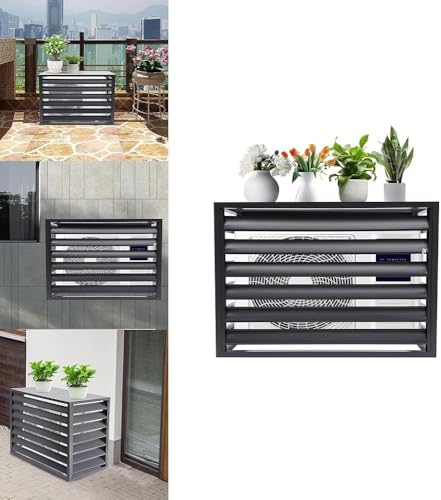 Aluminium Blumenständer, klimaanlage Abdeckung wärmepumpe 110 * 80 * 60cm verkleidung klimaanlage außengerät Zaun zum Verstecken der Klimaanlage, Infach zu installie(Size:100*70*50(1.5P),Color:Blau C) von Generic