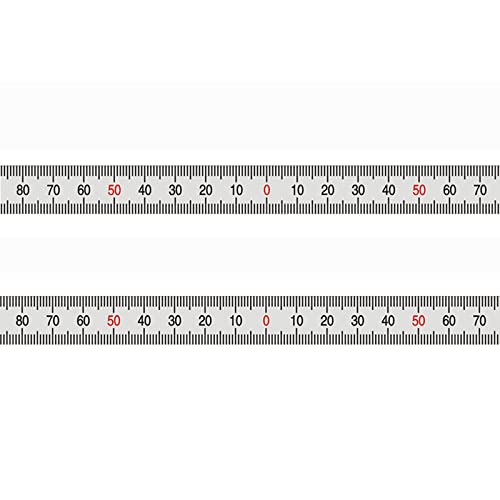 Aluminium-Lineal, selbstklebend, 15 mm breit, silberfarbenes metrisches Maßband, Maßstab (500-0-500 mm mitte), 1000 mm Länge, 2 Stück von Generic