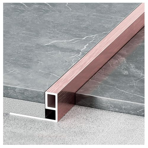 Aluminium ÜBergangsprofil Schwellenstreifen Kantenumleimer Zum Verbinden Von Bodenlücken, Teppich Zu Fliesen Übergang Kanten Trim(Gold,0.5x2.0cm/0.2x0.79in) von Generic