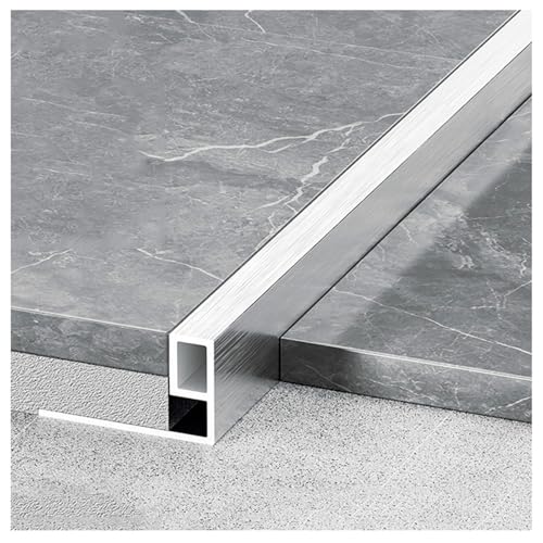 Aluminium ÜBergangsprofil Schwellenstreifen Kantenumleimer Zum Verbinden Von Bodenlücken, Teppich Zu Fliesen Übergang Kanten Trim(Silver,0.7x5.0cm/0.27x1.97in) von Generic