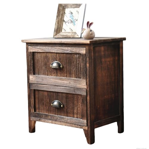 Amerikanischer Nachttisch Aus Massivholz Im Ländlichen Stil, Einfacher Schlafzimmerschrank Im Schubladenstil(2,50CM(19.6IN)) von Generic