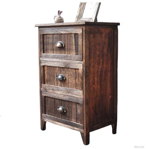 Amerikanischer Nachttisch Aus Massivholz Im Ländlichen Stil, Einfacher Schlafzimmerschrank Im Schubladenstil(2,70cm(27.5in)) von Generic
