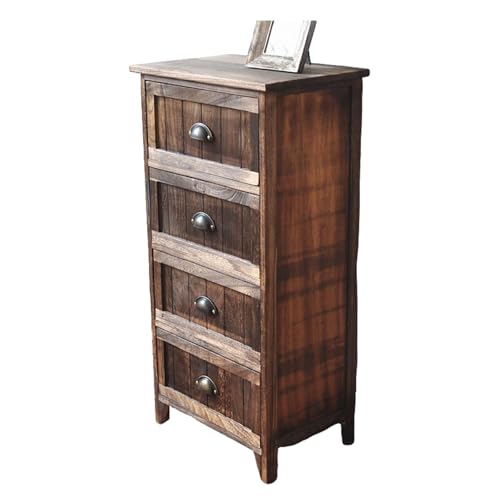 Amerikanischer Nachttisch Aus Massivholz Im Ländlichen Stil, Einfacher Schlafzimmerschrank Im Schubladenstil(2,90cm(35.4in)) von Generic