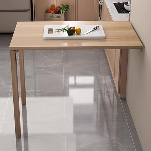 An Der Wand Montierter Klapptisch, Herunterklappbarer Arbeitstisch, Multifunktionaler Klappbarer Tisch, Küchen-esstisch, Schwebender Großer Schreibtisch, Wandelbar In, White, 75x50x75cm von Generic
