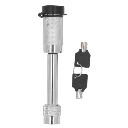 Anhängerkupplungsschloss mit Tasten mit 5/8 -Zoll -Durchmesser 3 Zoll Länge Universal Press Lock Design Anti -Diebstahl Zinklegungsrohr Gummiabdeckung für LKW -Autoanhängerboot (Tytcs75c (Silber)) von Generic