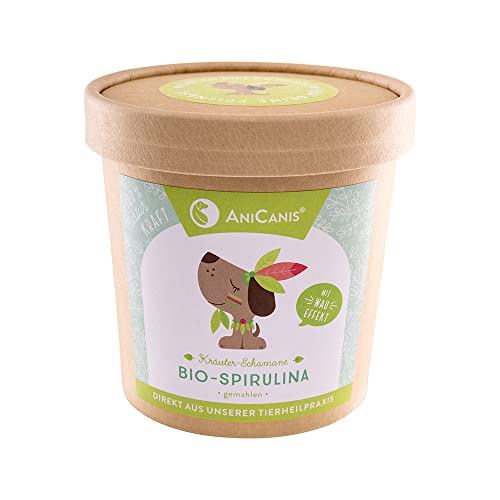 AniCanis Bio Spirulina für Hunde & Katzen - Spirulinapulver Algenpulver - Immunsystem Darm Haut & Fell - Futterzusatz Nahrungsergänzung - 150g von AniCanis