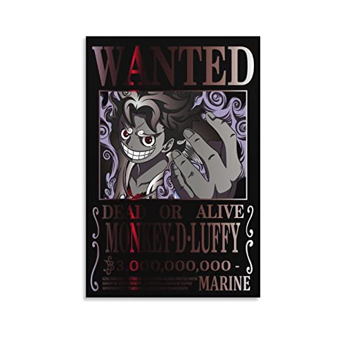 Anime One Piece Wanted Poster Luffy 7 Poster, Kunstdruck, Wandfoto, Malposter zum Aufhängen, Familiendekoration, 50 x 75 cm von Generic