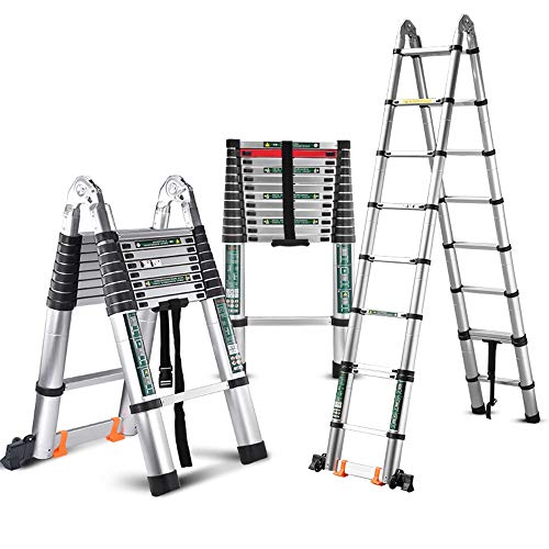 Anschiebeleiter Haushaltsleiter mit Fischgrätenmuster, klappbare Multifunktions-Anlegeleiter, Ingenieurleiter aus Aluminiumlegierung (Größe: 1,6 m + 1,6 m = 3,2 m (10,5 F von Generic