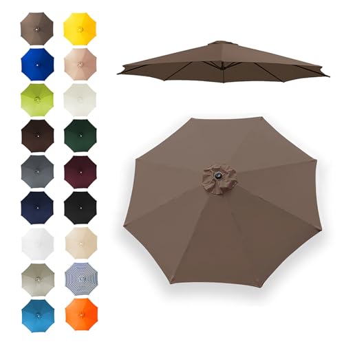 Anti-Ultraviolett-Überdachungsabdeckung Wasserdicht Sonnenschirm Ersatzbezug 6/8 Rippen Terrassenschirm Bespannung Stoffbezug Marktschirm Ersatzabdeckung Für Patioschirm(Dark top color,6 Ribs-200cm) von Generic