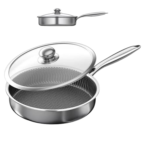 Antihaft-Bratpfanne | Nonzy Pan Fried Kitchen - Edelstahl Kochtopf Set mit Deckel für Induktion Haushalt Camping Herd Vereinfachen Sie die Zubereitung von Speisen mit dieser wichtigen Wahl von Generic
