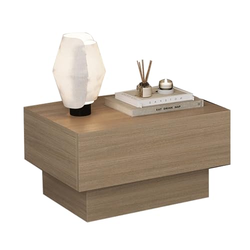 Antikes Bett aus Massivholz Nachttisch, Schlichtes Aufbewahrungsmöbel for das Schlafzimmer kleines Bettchen, antiker Aufbewahrungsschrank for den Hausgebrauch(Khaki,50cm(19.7inch)) von Generic