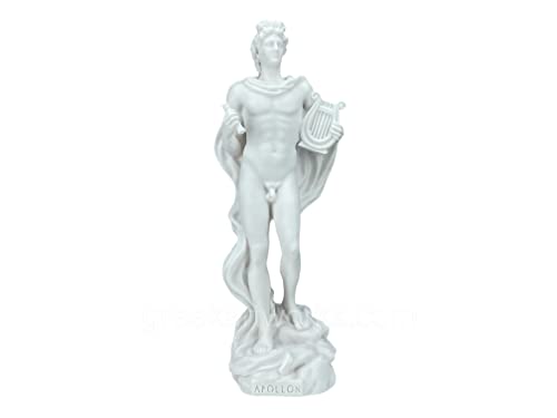 Apollo Statue aus gegossenem Marmor mit Lyre, griechischer römischer Gott von Generic