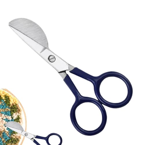 Applikationsschere - 4,72 Zoll scharfe Entenschnabelapplikation Edelstahlschere,Haushaltsschere mit doppelt gebogenem, gebogenem, versetztem Griff für Teppichflor und Teppichlocher von Generic