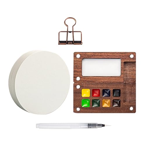 Aquarellbox – kompaktes Gitter, Notizblock, Pinsel | Farbwanne mit 8 Rastern mit Ordner, Filzstiften, Pinselstiften, nachfüllbar für mobile Kunstpraxis, Studentenprojekte und Sea Aquarellbox – kompaktes Gitter, Notizblock, Pinsel | Farbwanne mit 8 Rastern mit Ordner, Filzstiften, Pinselstiften, nachfüllbar für mobile Kunstpraxis, Studentenprojekte und Sea von Generic