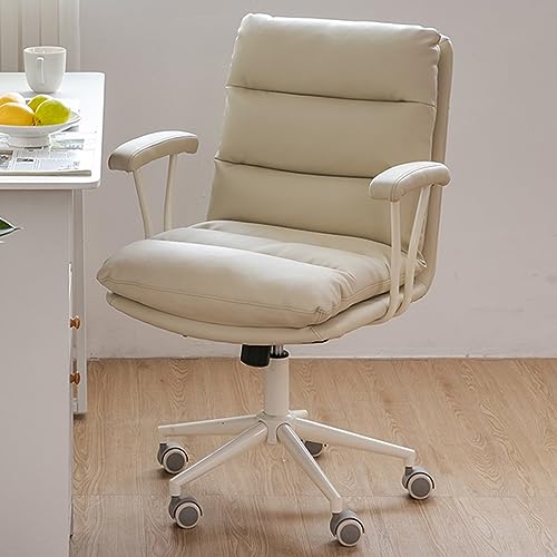 Arbeitsstühle mit Armlehnen, Schreibtischstuhl mit hoher Rückenlehne, weicher Chefdrehstuhl aus Leder, omischer Computerstuhl, Drehsessel für das Home Office (Farbe: A) (B) von Generic