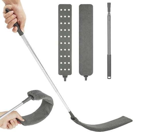 Arcticlean,Arcticlean Telescopic Cleaner,Extendable dust Cleaning artefact,with Stainless Steel Telescopic Rod and Two Interchangeable Cleaning Brushes (+ 1x Reinigungstuch) von Generic