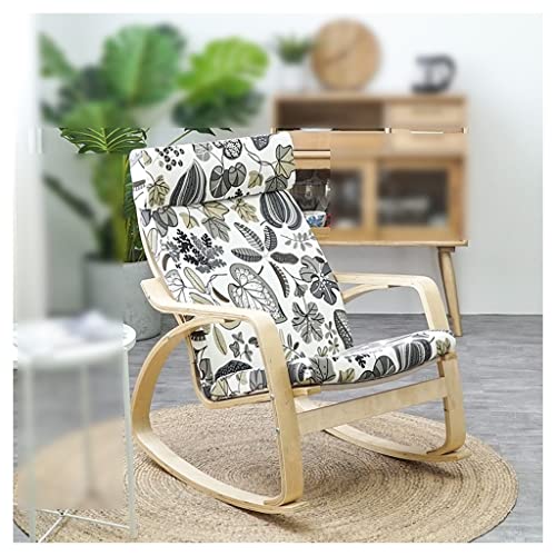 Armlehnstuhl fürs Wohnzimmer mit Schaukelliege – Mid Century Modern Chaiselongue aus Holz für Balkon oder Garten von Generic